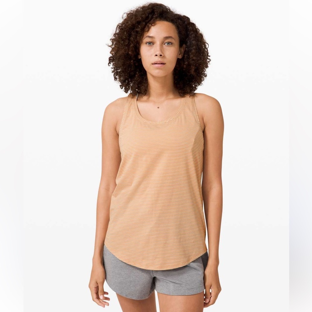 Striped Peach lululemon Tank Top size 6 new with tags